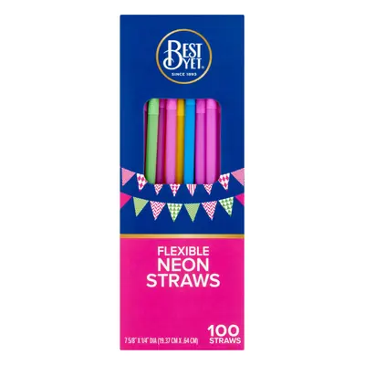Straws 100ct Flexible - 1ct