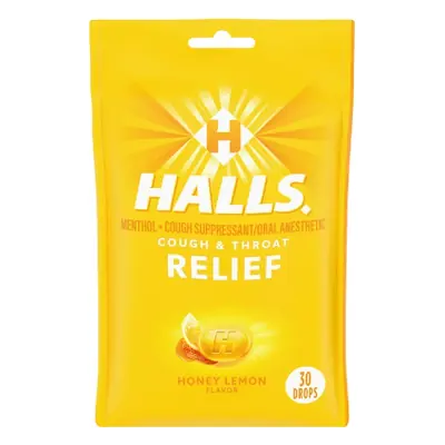 Halls Bag Hny/Lem 30pc - 1ct