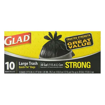 Bags Trash, Glad 30gal 10pk - 1ct