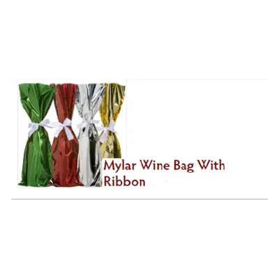 Bags Wine Gift Mylar Red - 100ct